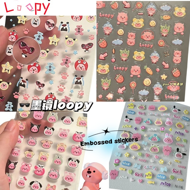 Home Decor Tv - Loopy 3D embossed sticker, transparent DIY