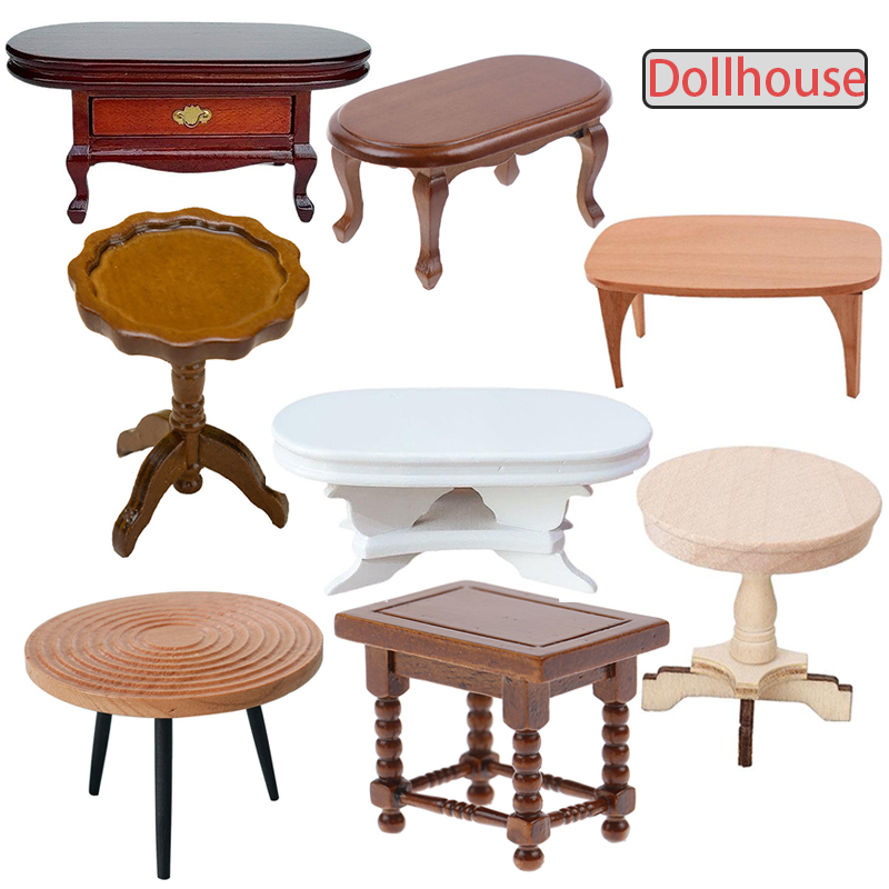 Home Decor Games - 1:12 Dollhouse Miniature Round Table Tea