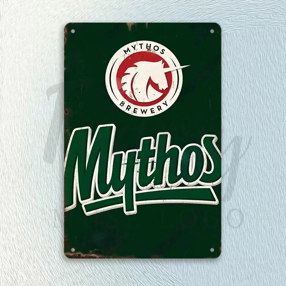 Home Decor Logo - Mythos Brewery Vintage Metal Tin Sign