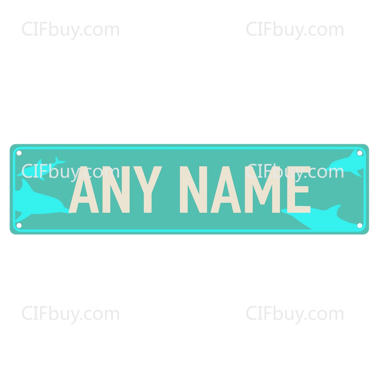 Home Decor Logo - Personalized 2D Dolphin Metal Sign, Custom