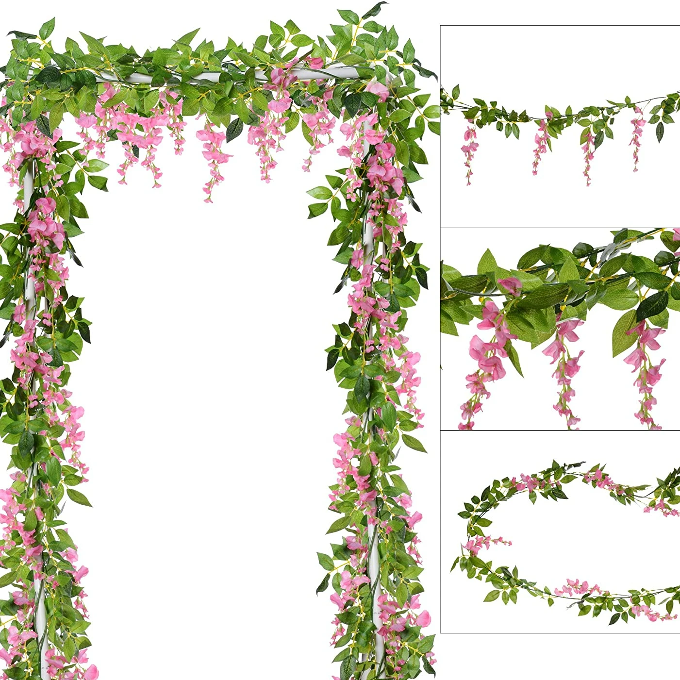 Home Decor Rattan - 1.8M Artificial Flowers Silk Artificial Wisteria