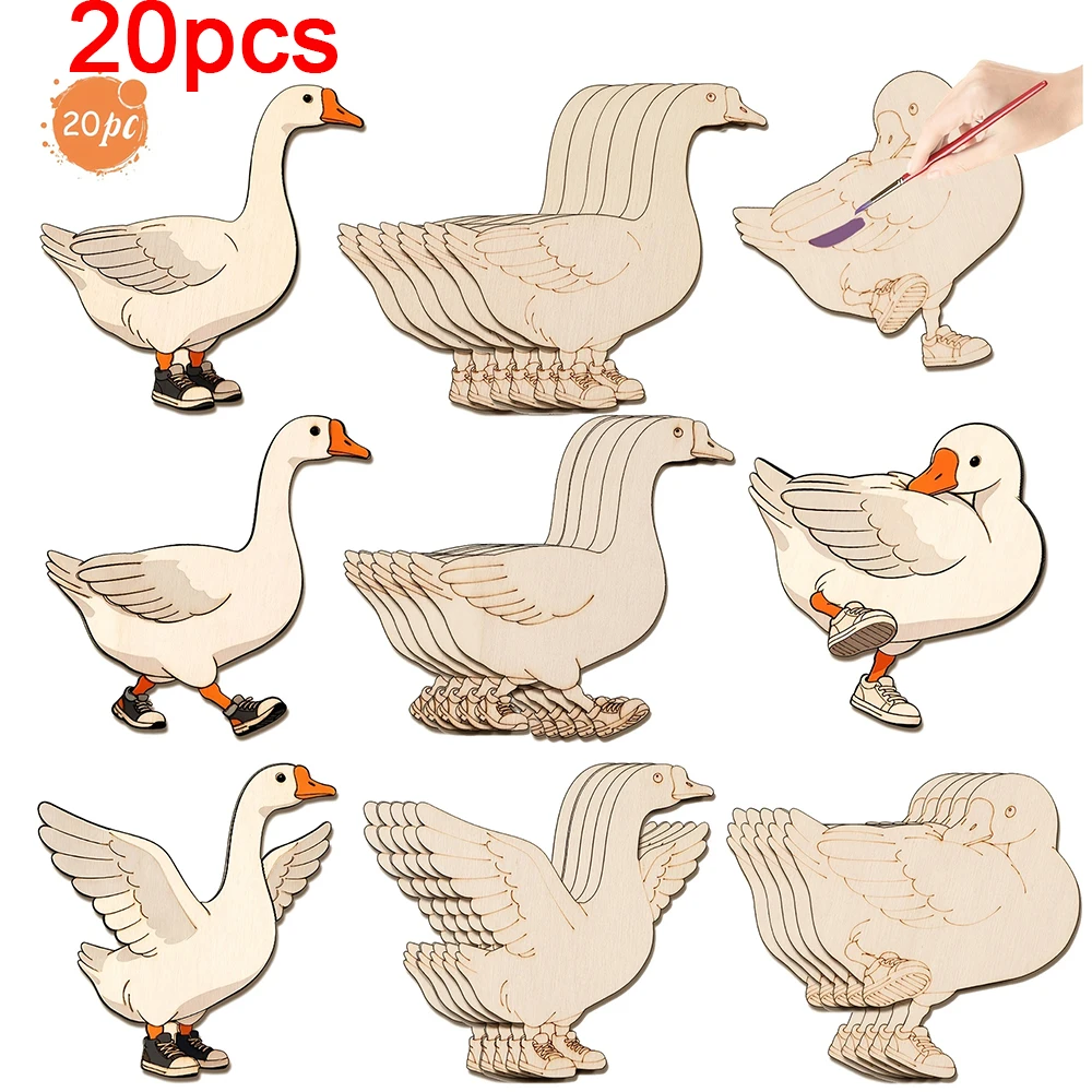 Home Decoration - 20pcs Unfinished Wooden Craft Set 4-Types