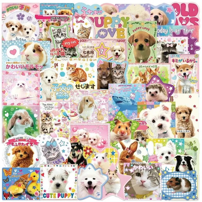 Home Decor Dopamine - 50Pcs Dopamine Cartoon Animal PVC Waterproof